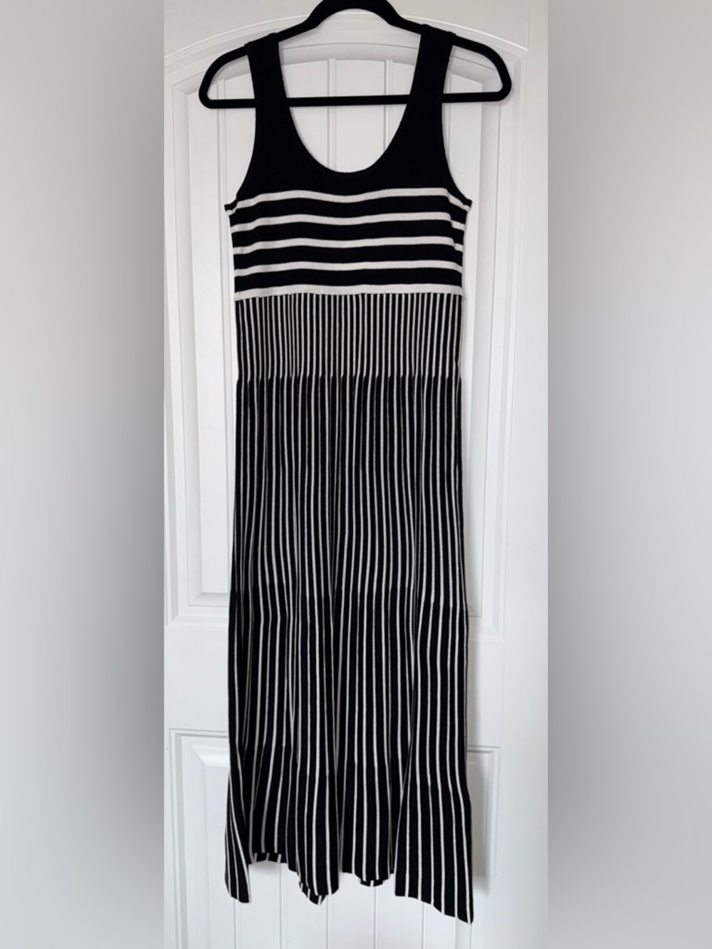 Active USA Black and White Striped Maxi Dress - Picture 3 of 12